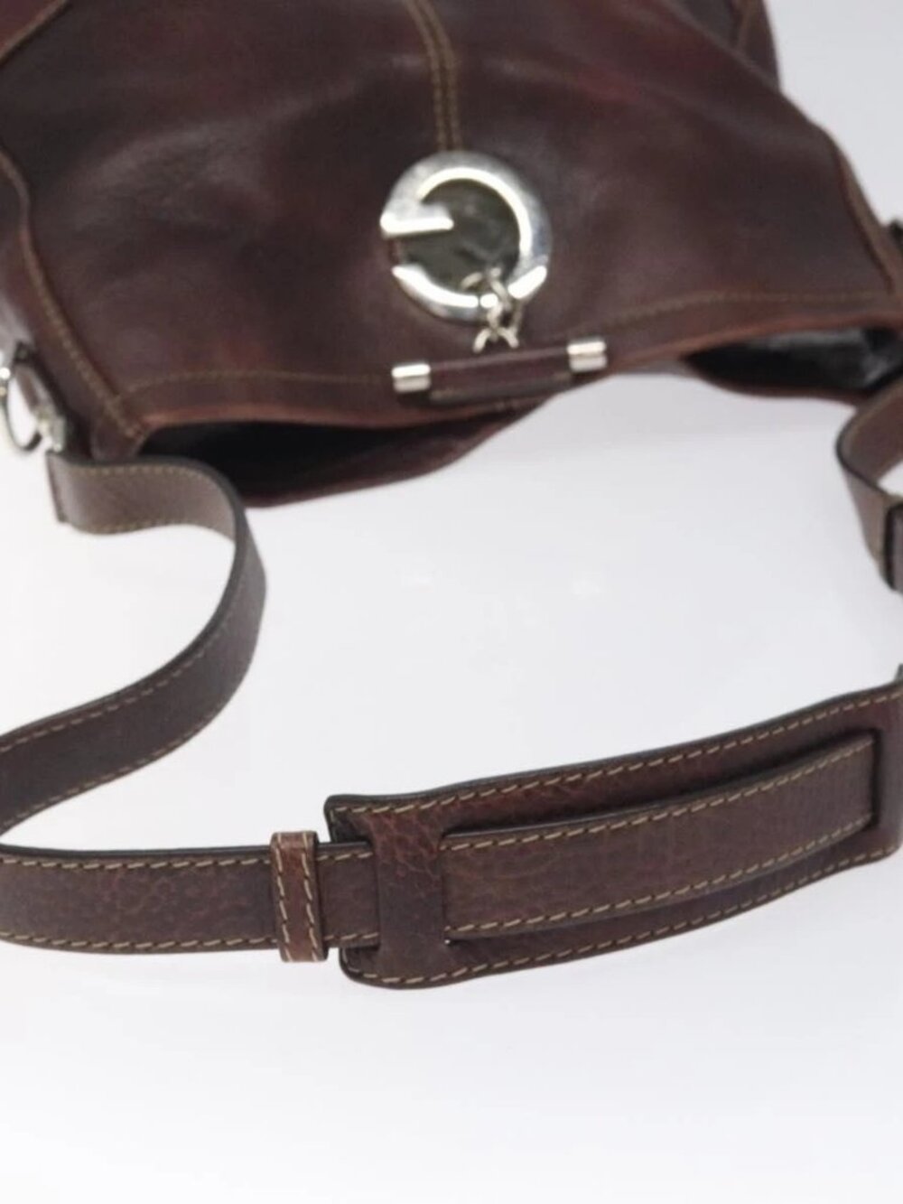 GUCCI Shoulder Bag Leather Brown Silver 247400 - Picture 8 of 16